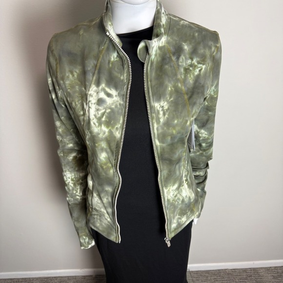 Guess Women Green Tie Dye Full Zip Athletic Jacket Real Dye Ready Size S - Picture 5 of 12
